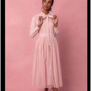 Ivy city co kate dress pink lace embroidered size 1x NEW w tags